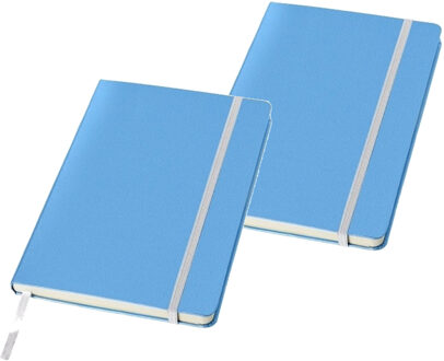 2x stuks blauwe luxe schriften gelinieerd A5 formaat - Notitieboek