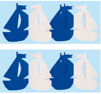 2x stuks bootjes thema feest slinger van 3 meter van papier