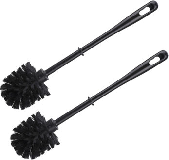 2x stuks buemag wc-borstel/toiletborstel - zwart - 36 cm - kunststof - toiletgarnituur