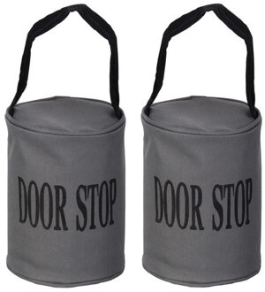 2x stuks buiten en of binnendeur stopper van 2,5 kilo grijs 16 x 12.5 cm - Deurstoppers