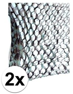 2x stuks Camouflage netten army thema van 240 cm