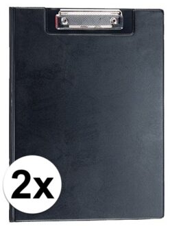 2x stuks Clipboards zwart A4