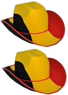 2x stuks cowboyhoed supporter Belgie
