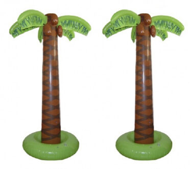 2x stuks decoratie opblaasbare Hawaii palmboom 165 cm - Opblaasfiguren Multikleur