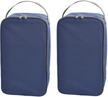 2x stuks donkerblauwe schoenentas/reistas 12 liter 38 x 21 x 15 cm