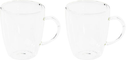 2x stuks Dubbelwandige koffie/espresso/whiskey glazen transparant 270 ml - Koffie- en theeglazen