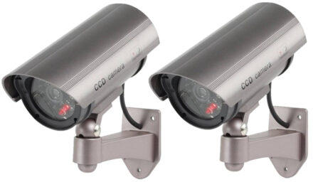 2x stuks dummy camera / beveiligingscamera met LED - Action products