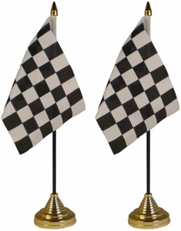 2x stuks finish tafelvlaggetjes 10 x 15 cm met standaard