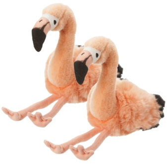2x stuks flamingo dierenknuffel