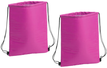 2x stuks fuchsia roze koeltas rugzak 32 x 42 cm