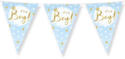 2x stuks geboorte vlaggenlijn jongen Its a boy blauw 10 meter