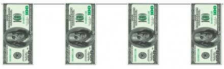 2x stuks Geld slingers met dollars van 4 meter