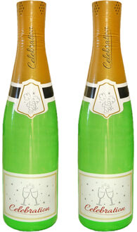 2x Stuks grote opblaasbare champagne fles - Oud en Nieuw - decoratie - 180 cm