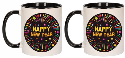 2x stuks happy New Year mokken / bekers 300 ml - Action products