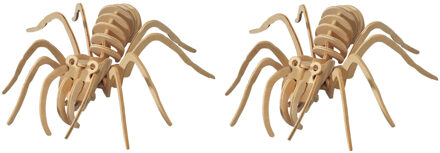 2x stuks houten 3D puzzel tarantula spin 23 cm - 3D puzzels