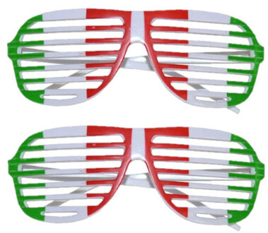 2x stuks italie lamellen supporters bril voor volwassenen