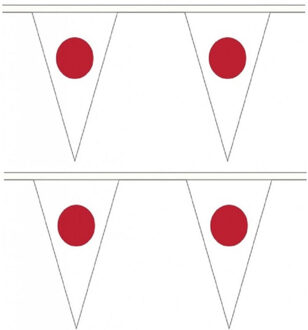 2x stuks japan landen punt vlaggetjes 5 meter - Japanse thema feestartikelen vlaggenlijnen versieringen