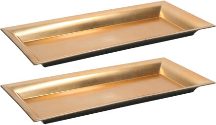 2x stuks kaarsenborden/plateaus goud 36 cm rechthoekig - Action products