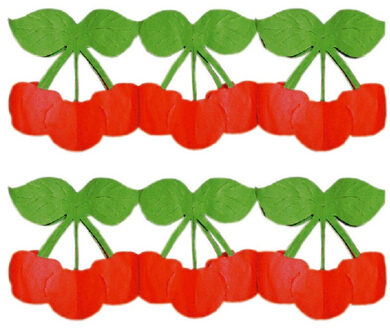 2x stuks kersen fruit thema party slinger - papier- 300 cm - decoratie/versieringen - gezondheid