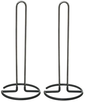 2x stuks keukenrolhouder staal met antislip 13,5 x 31,5 cm