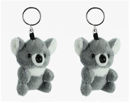 2x stuks koala knuffel sleutelhangers van 16 cm