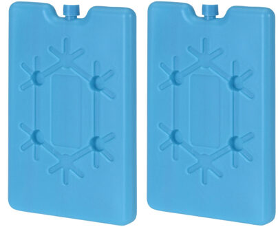 2x stuks Koelelementen 400 ml 10 x 16 cm blauw