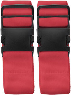 2x stuks kofferriemen / bagageriemen 180 cm rood - Kofferriemen