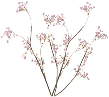 2x stuks kunstbloemen Gipskruid/Gypsophila takken roze 66 cm - Kunstbloemen Wit