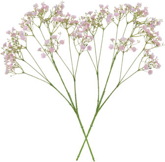 2x stuks kunstbloemen Gipskruid/Gypsophila takken roze 70 cm - Kunstbloemen Wit