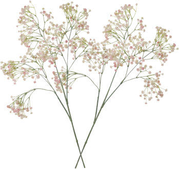 2x stuks kunstbloemen Gipskruid/Gypsophila takken roze 95 cm - Kunstbloemen Wit