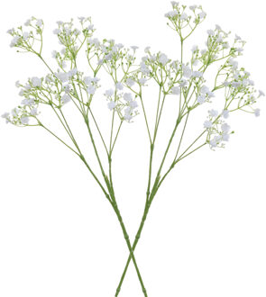 2x stuks kunstbloemen Gipskruid/Gypsophila takken wit 70 cm - Kunstbloemen