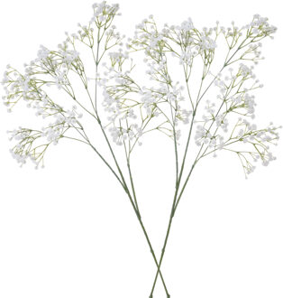 2x stuks kunstbloemen Gipskruid/Gypsophila takken wit 95 cm - Kunstbloemen