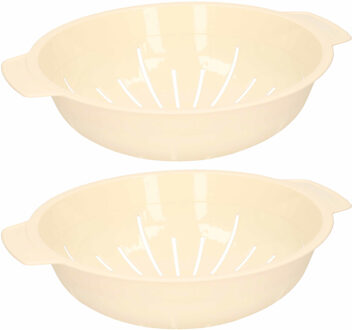 2x stuks kunststof stevig vergiet in het beige 30 x 25 x 8 cm