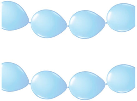 2x stuks lichtblauwe Ballon slinger 3 meter voor Babyshower - Ballonnen