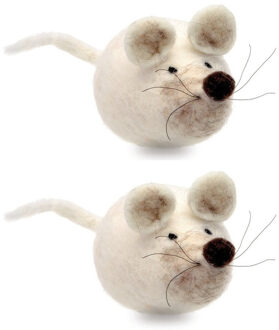 2x stuks maak je eigen dieren muis van vilt DIY pakket