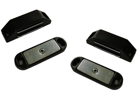 2x stuks magneetsnapper / magneetsnappers bruin met metalen sluitplaat 6 x 1,6 x 1,6 cm - Magneet snappers