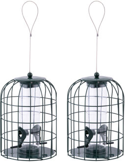 2x Stuks Metalen Vogel Voedersilos/voederkooien 26 Cm - Vogelvoederhuisjes