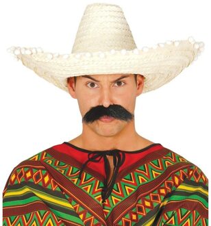 2x stuks naturel sombrero/Mexicaanse hoed 50 cm voor volwassenen