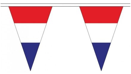 2x Stuks Nederland landen punt vlaggetjes 5 meter - Slinger/vlaggenlijn - Nederlandse vlag - Holland versiering slingers