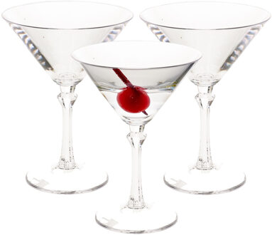 2x stuks onbreekbaar martini glas transparant kunststof 20 cl/200 ml - Cocktailglazen