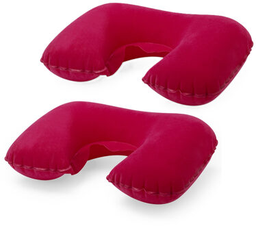2x stuks Opblaasbaar nekkussens rood