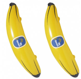 2x Stuks opblaasbare banaan/bananen van 100 cm - Opblaas figuren voor strand, carnaval of zwembad