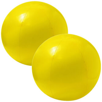 2x stuks opblaasbare strandballen extra groot plastic geel 40 cm - Strandballen