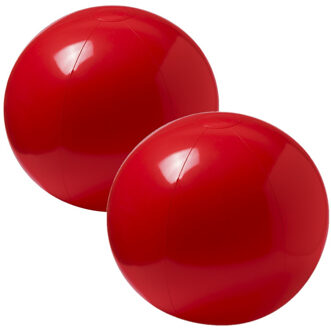 2x stuks opblaasbare strandballen extra groot plastic rood 40 cm - Strandballen