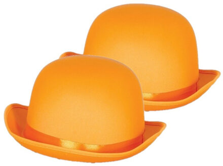 2x stuks oranje bolhoed voor volwassenen