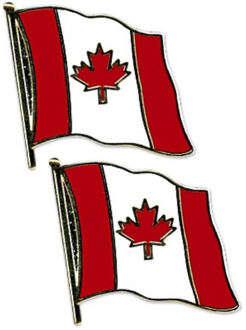 2x stuks pin speldje/broche vlag Canada 20 mm