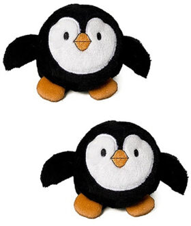 2x stuks pluche mini pinguin knuffel 7 cm