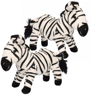 2x stuks pluche zebra knuffel 18 cm - Knuffeldier Multikleur