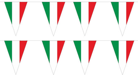 2x stuks polyester vlaggenlijn Italie 5 meter - Vlaggenlijnen Multikleur