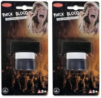 2x stuks potje gestold horror nepbloed schmink met sponsje 25 gram - Schmink